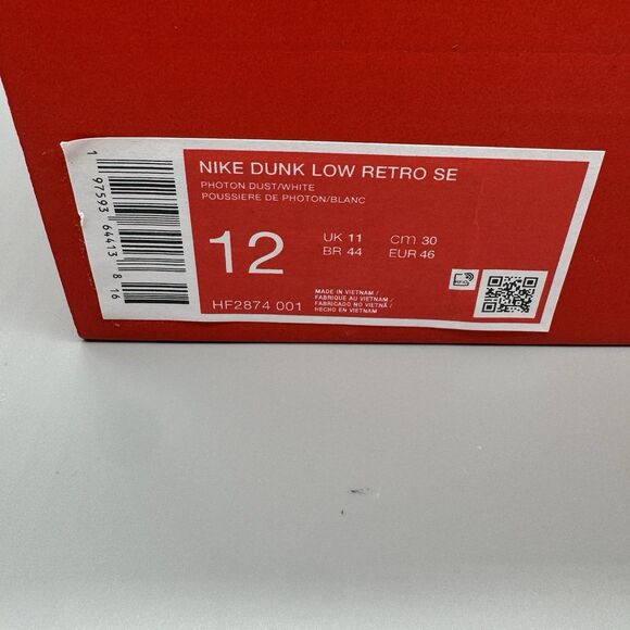 Nike Dunk Low Retro SE Photon Dust White HF2874-001 MEN'S SIZE 12 Casual Shoes - Picture 11 of 11